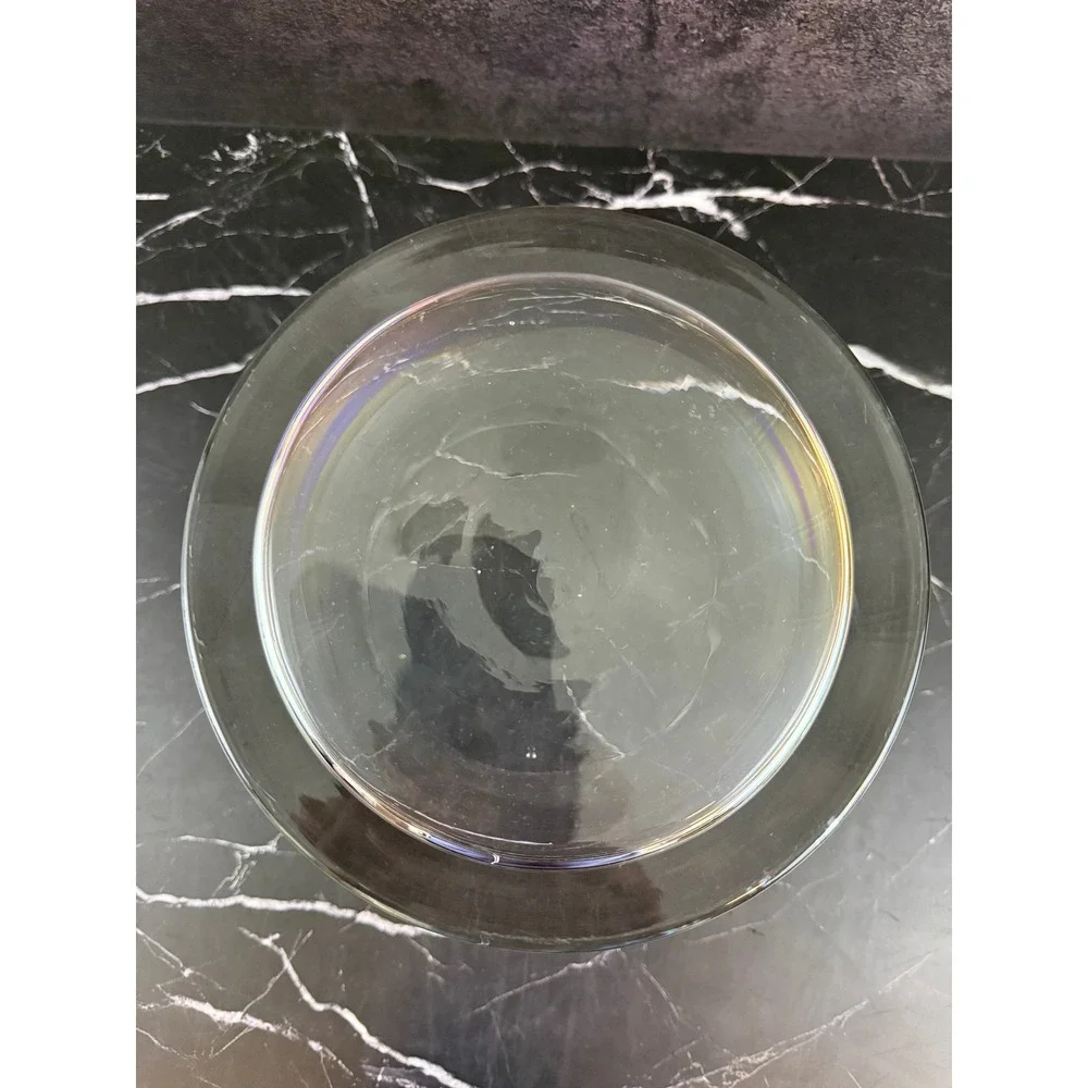 Iridescent Curved Crystal Glass 8in Tall X 7.5in Wide Vase Beautiful!